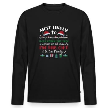 Christmas Saying Funny Humor Witty Xmas - Men's Premium Organic Long Sleeve Shirt - black - Front - Nico (187cm)