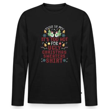 Christmas Saying Funny Witty Humor Xmas - Men's Premium Organic Long Sleeve Shirt - black - Front - Nico (187cm)