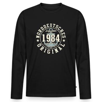 40. Geburtstag Norddeutsches Original geboren 1984 - Männer Premium Bio Langarmshirt - Schwarz - Vorne - Nico (187cm)