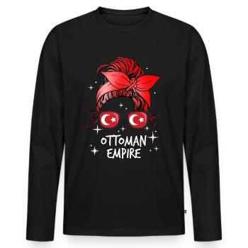 Empire ottoman - T-shirt manches longues Premium bio Homme - noir - Devant - Nico (187cm)