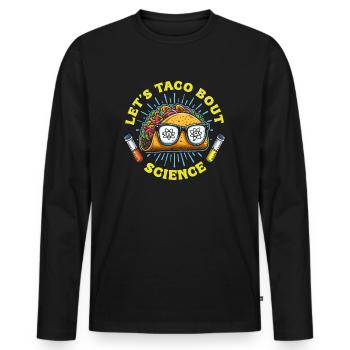 Let’s Taco Bout Science Professeur Étudiant Étudiant - T-shirt manches longues Premium bio Homme - noir - Devant - Nico (187cm)