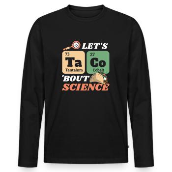 Chimiste Humour Drôle Blague Let’s Taco Bout Science - T-shirt manches longues Premium bio Homme - noir - Devant - Nico (187cm)