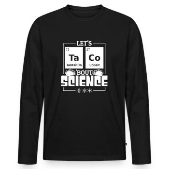 Enseignant, Étudiant, Drôle, Blague, Let’s Taco, Bout Science - T-shirt manches longues Premium bio Homme - noir - Devant - Nico (187cm)