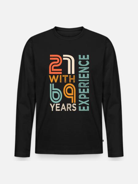 90th Birthday Gift 90th Anniversary - Men's Premium Organic Long Sleeve Shirt - black