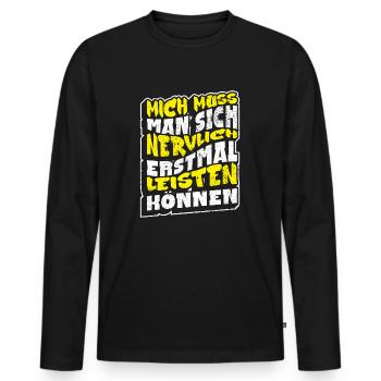 Lustiger Spruch Sarkasmus Ironie Humor Witzig - Männer Premium Bio Langarmshirt - Schwarz - Vorne - Nico (187cm)