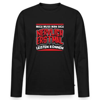 Lustiger Spruch Humor Ironie Sarkasmus Witzig - Männer Premium Bio Langarmshirt - Schwarz - Vorne - Nico (187cm)