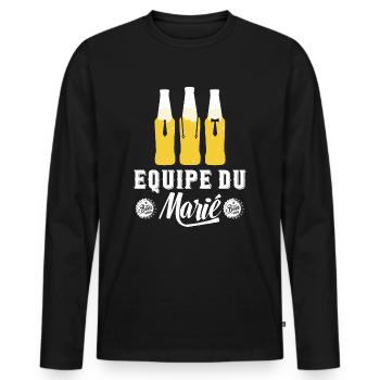 Bachelor Party Bachelorette Party - Team of the Groom - Men's Premium Organic Long Sleeve Shirt - black - Front - Nico (187cm)
