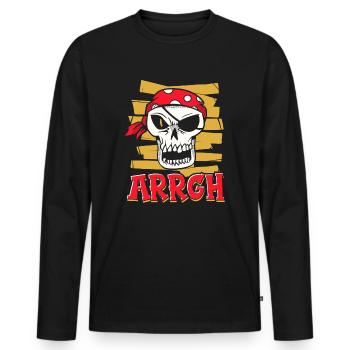Halloween Pirate Dire Tenue Costume Arrgh - T-shirt manches longues Premium bio Homme - noir - Devant - Nico (187cm)