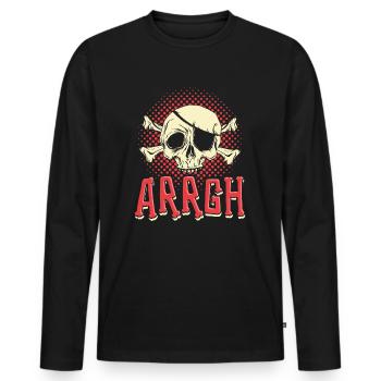 Halloween Pirate Dire Tenue Costume Arrgh - T-shirt manches longues Premium bio Homme - noir - Devant - Nico (187cm)