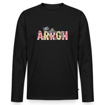 Halloween Pirate Dire Tenue Costume Arrgh - T-shirt manches longues Premium bio Homme - noir - Devant - Nico (187cm)
