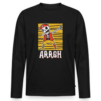 Halloween Pirate Dire Tenue Costume Arrgh - T-shirt manches longues Premium bio Homme - noir - Devant - Nico (187cm)