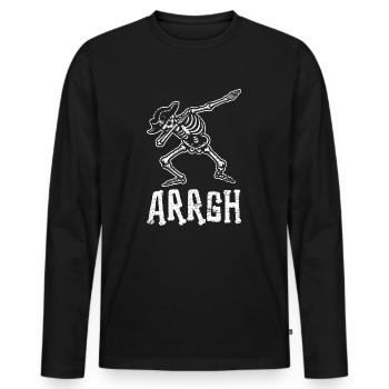 Halloween Pirate Dire Tenue Costume Arrgh - T-shirt manches longues Premium bio Homme - noir - Devant - Nico (187cm)