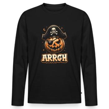 Halloween Pirate Dire Tenue Costume Arrgh - T-shirt manches longues Premium bio Homme - noir - Devant - Nico (187cm)