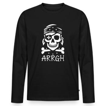Halloween Pirate Dire Tenue Costume Arrgh - T-shirt manches longues Premium bio Homme - noir - Devant - Nico (187cm)