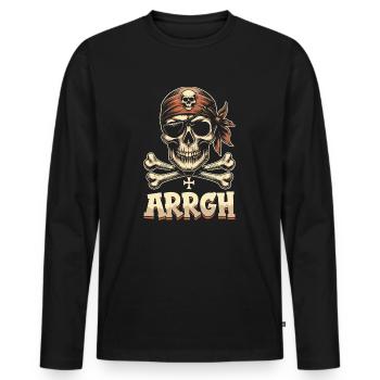 Halloween Pirate Dire Tenue Costume Arrgh - T-shirt manches longues Premium bio Homme - noir - Devant - Nico (187cm)