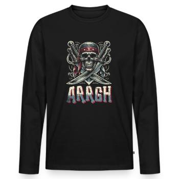 Halloween Pirate Dire Tenue Costume Arrgh - T-shirt manches longues Premium bio Homme - noir - Devant - Nico (187cm)