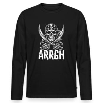 Halloween Pirate Dire Tenue Costume Arrgh - T-shirt manches longues Premium bio Homme - noir - Devant - Nico (187cm)