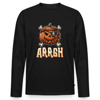 Halloween Pirate Dire Tenue Costume Arrgh - T-shirt manches longues Premium bio Homme - noir - Devant - Nico (187cm)