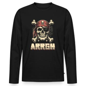 Halloween Pirate Dire Tenue Costume Arrgh - T-shirt manches longues Premium bio Homme - noir - Devant - Nico (187cm)