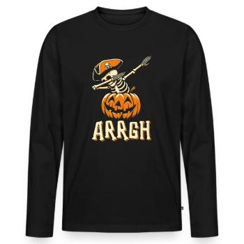 Halloween Pirate Dire Tenue Costume Arrgh - T-shirt manches longues Premium bio Homme - noir - Devant - Nico (187cm)