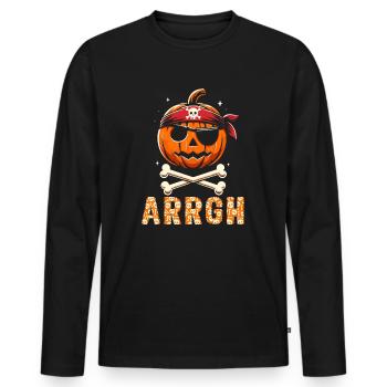 Halloween Pirate Dire Tenue Costume Arrgh - T-shirt manches longues Premium bio Homme - noir - Devant - Nico (187cm)