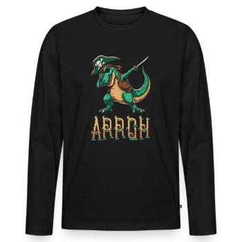 Halloween Pirate Dire Tenue Costume Arrgh - T-shirt manches longues Premium bio Homme - noir - Devant - Nico (187cm)