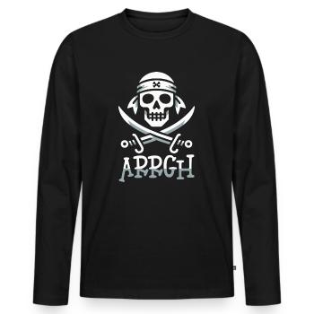 Halloween Pirate Dire Tenue Costume Arrgh - T-shirt manches longues Premium bio Homme - noir - Devant - Nico (187cm)