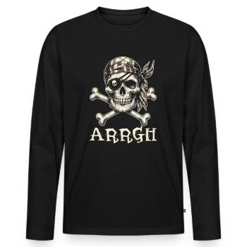 Halloween Pirate Dire Tenue Costume Arrgh - T-shirt manches longues Premium bio Homme - noir - Devant - Nico (187cm)