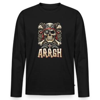 Halloween Pirate Dire Tenue Costume Arrgh - T-shirt manches longues Premium bio Homme - noir - Devant - Nico (187cm)
