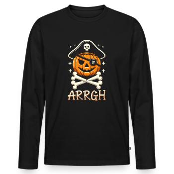 Halloween Pirate Dire Tenue Costume Arrgh - T-shirt manches longues Premium bio Homme - noir - Devant - Nico (187cm)