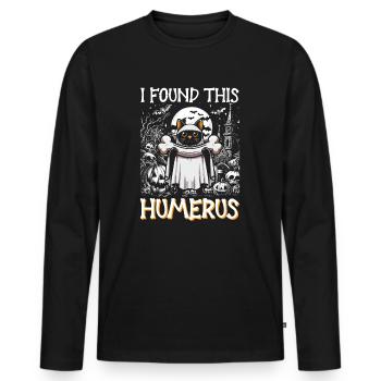 Halloween Cat Ghost Humor Saying Funny - Men's Premium Organic Long Sleeve Shirt - black - Front - Nico (187cm)