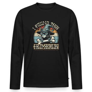 Halloween Cat Witch Humor Saying Funny - Men's Premium Organic Long Sleeve Shirt - black - Front - Nico (187cm)