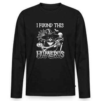 Halloween Cat Witch Humor Saying Funny - Men's Premium Organic Long Sleeve Shirt - black - Front - Nico (187cm)