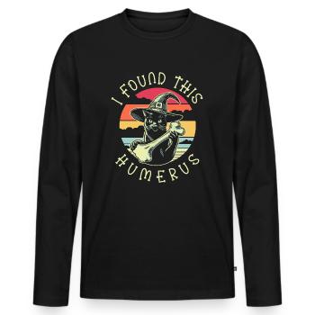Halloween Cat Witch Humor Saying Funny - Men's Premium Organic Long Sleeve Shirt - black - Front - Nico (187cm)