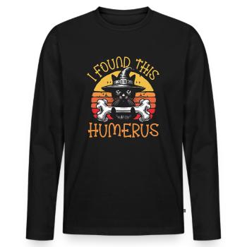 Halloween Cat Witch Humor Saying Funny - Men's Premium Organic Long Sleeve Shirt - black - Front - Nico (187cm)