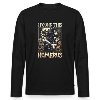 Halloween Cat Witch Humor Saying Funny - Men's Premium Organic Long Sleeve Shirt - black - Front - Nico (187cm)