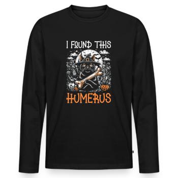 Halloween Cat Witch Humor Saying Funny - Men's Premium Organic Long Sleeve Shirt - black - Front - Nico (187cm)