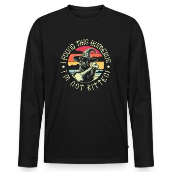 Halloween Cat Witch Humor Saying Funny - Men's Premium Organic Long Sleeve Shirt - black - Front - Nico (187cm)