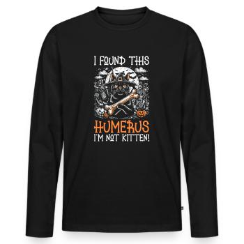 Halloween Cat Witch Humor Saying Funny - Men's Premium Organic Long Sleeve Shirt - black - Front - Nico (187cm)