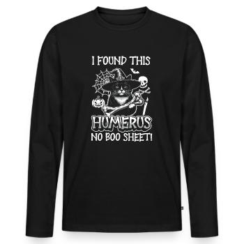 Halloween Cat Witch Humor Saying Funny - Men's Premium Organic Long Sleeve Shirt - black - Front - Nico (187cm)