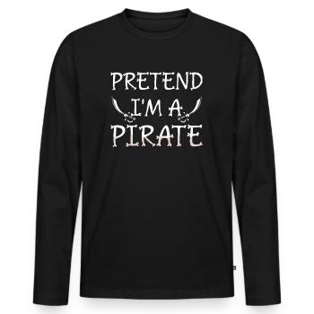 Halloween Pirate Dire Tenue Costume Drôle - T-shirt manches longues Premium bio Homme - noir - Devant - Nico (187cm)