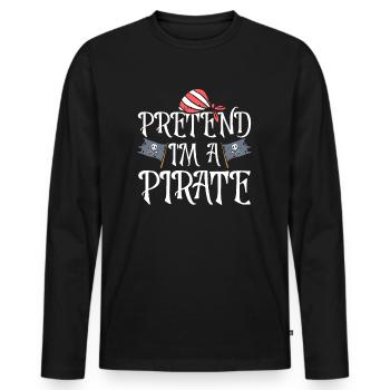 Halloween Pirate Dire Tenue Costume Drôle - T-shirt manches longues Premium bio Homme - noir - Devant - Nico (187cm)