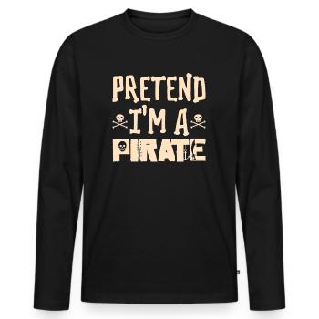 Halloween Pirate Dire Tenue Costume Drôle - T-shirt manches longues Premium bio Homme - noir - Devant - Nico (187cm)