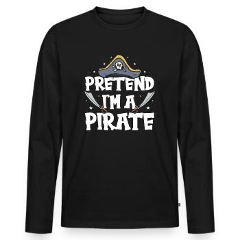 Halloween Pirate Dire Tenue Costume Drôle - T-shirt manches longues Premium bio Homme - noir - Devant - Nico (187cm)