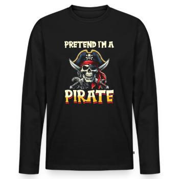 Halloween Pirate Dire Tenue Costume Drôle - T-shirt manches longues Premium bio Homme - noir - Devant - Nico (187cm)