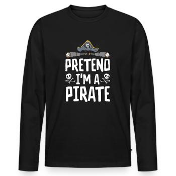 Halloween Pirate Dire Tenue Costume Drôle - T-shirt manches longues Premium bio Homme - noir - Devant - Nico (187cm)