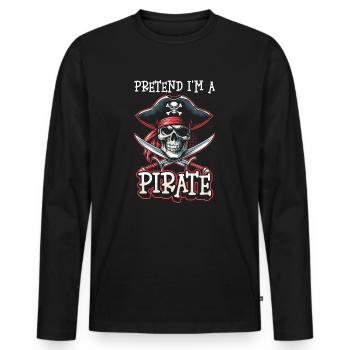 Halloween Pirate Dire Tenue Costume Drôle - T-shirt manches longues Premium bio Homme - noir - Devant - Nico (187cm)