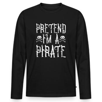 Halloween Pirate Dire Tenue Costume Drôle - T-shirt manches longues Premium bio Homme - noir - Devant - Nico (187cm)