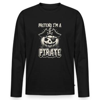 Halloween Pirate Dire Tenue Costume Drôle - T-shirt manches longues Premium bio Homme - noir - Devant - Nico (187cm)