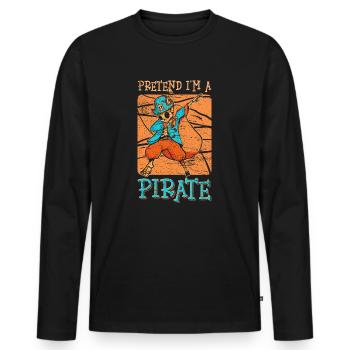 Halloween Pirate Dire Tenue Costume Drôle - T-shirt manches longues Premium bio Homme - noir - Devant - Nico (187cm)